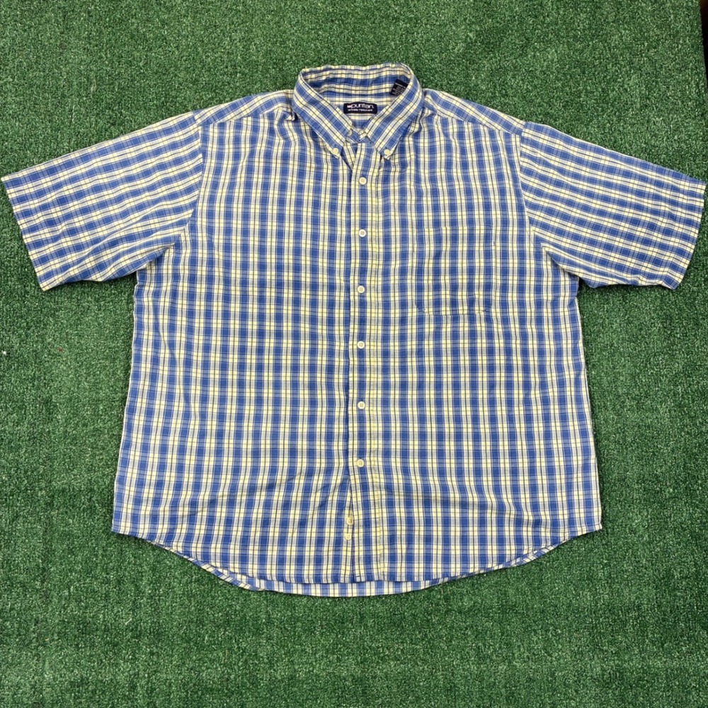 Vintage Puritan Plaid Short Sleeve Button Down Shirt Mens XL